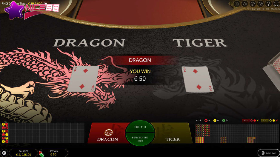 Dragon Tiger game makes many members of NICE88 excited